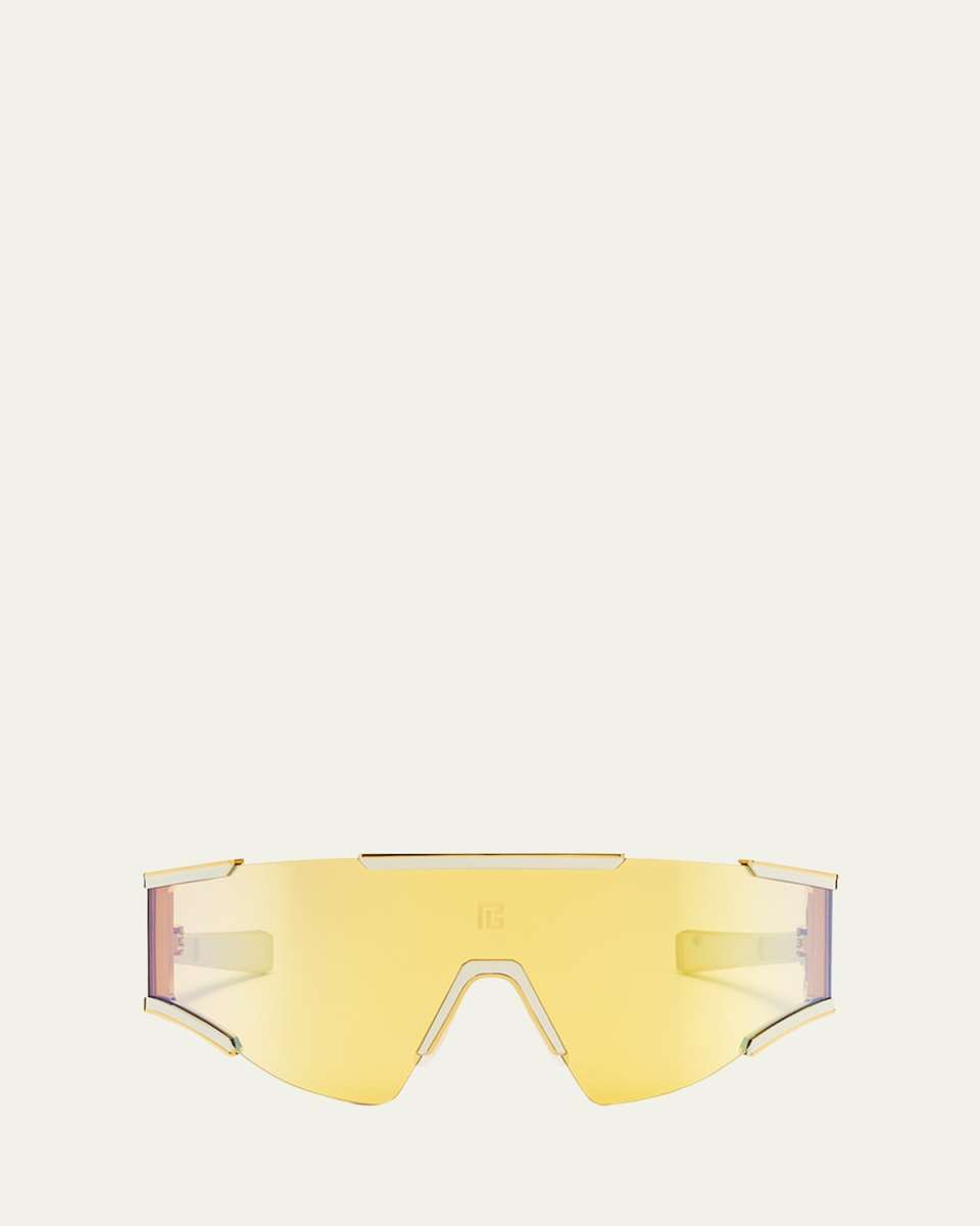 Logo Acetate & Titanium Shield Sunglasses